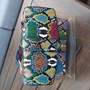 Jelly imitation snakeskin  purse